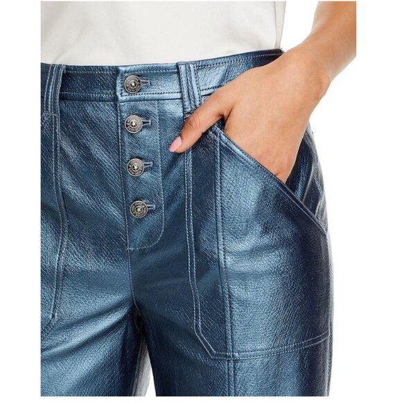 Cinq à Sept Benji Wide Leg Culotte Festive Shimmery Metallic Pants Size 16 - Picture 3 of 3